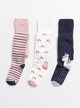 Unicorn & Rainbows Tights 3 Pack