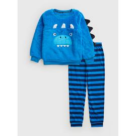 Blue Fleece Dinosaur Pyjamas