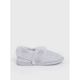 Grey Faux Fur Slippers