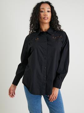 Lace Detail Oversized Shirt