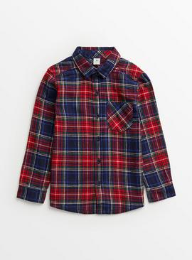 Red & Blue Brushed Check Shirt