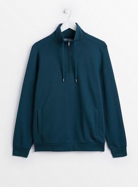 Teal Half-Zip Sweatshirt