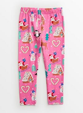 Christmas Pink Festive Leggings