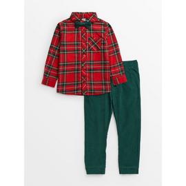 Tartan Shirt & Cord Trouser Set