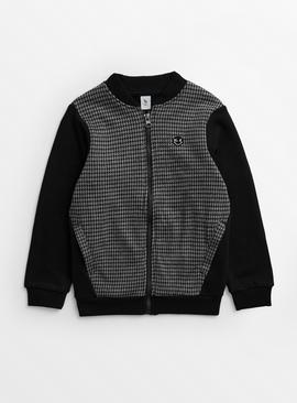 Mono Houndstooth Jersey Bomber Jacket