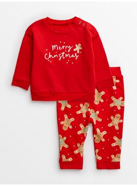 Red Merry Christmas Sweat Set