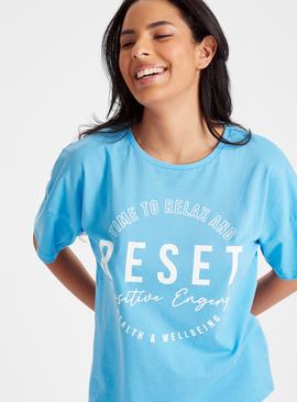 Blue Relax & Reset Coord T-Shirt 