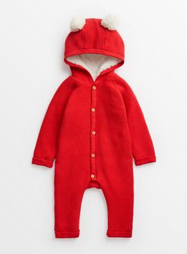 Red Knitted Romper