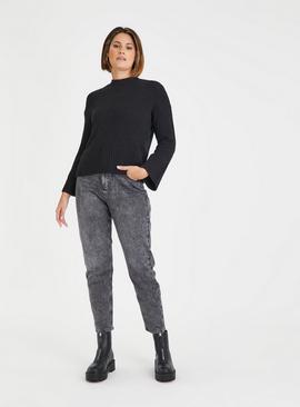 Charcoal Wash Mom Jeans