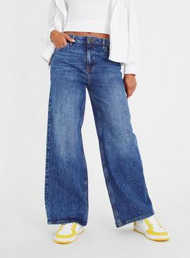 Midwash Denim Wide Leg Jeans