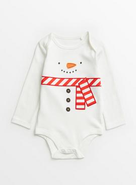White Snowman Christmas Bodysuit