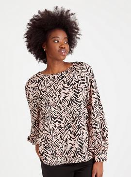 Pink Animal Print Blouse