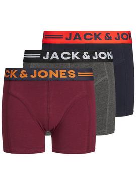 JACK & JONES JUNIOR Logo Waistband 3 Pack Trunks