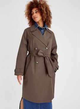 Brown Belted Trench Coat