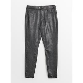 PETITE Metallic Gunmetal Jeggings