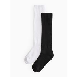 Black & White Football Socks 2 Pack