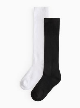 Black & White Football Socks 2 Pack