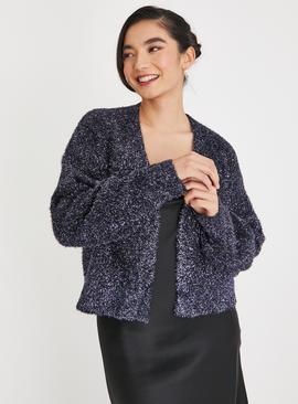 Pewter Tinsel Knit Cardigan