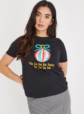 Christmas Fa La La La La Slogan T Shirt