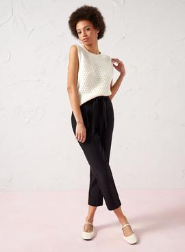 EVERBELLE Black Paper Bag Waist Trouser