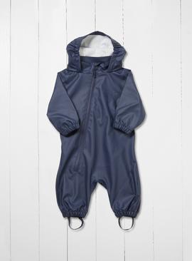 GRASS & AIR Little Kids Navy Puddlesuit