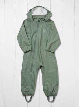 GRASS & AIR Little Kids Khaki Green Puddlesuit