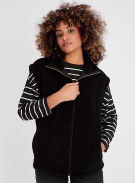 Black Sherpa Fleece Gilet