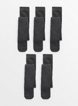 Grey Seamless Toe Tights 5 Pack