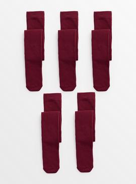 Burgundy Super Soft Seamless Tights 5 Pack
