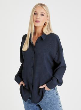 Dark Blue Crinkle Shirt