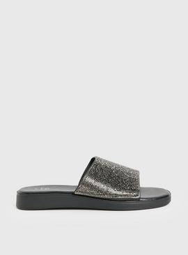 Black Sparkle Sandals  