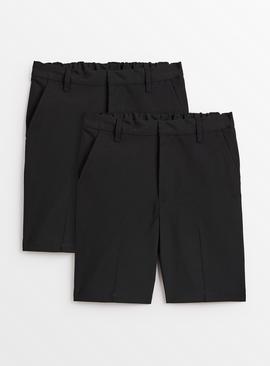 Black Classic School Shorts 2 Pack  9 years