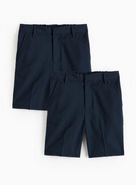 2 Pack Navy Classic School Shorts