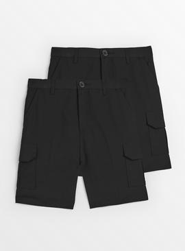 2 Pack Black Cargo Shorts