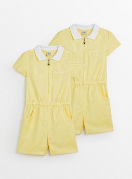 Yellow Gingham Play Suit 2 Pack 10 years