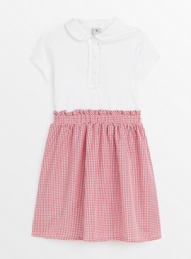 Red Gingham Twofer Dress