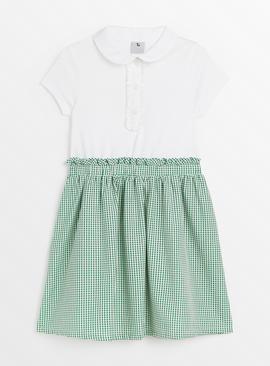 Green Gingham Twofer Dress