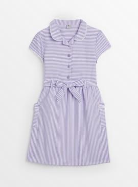 Lilac Stripe School Dress 10 years