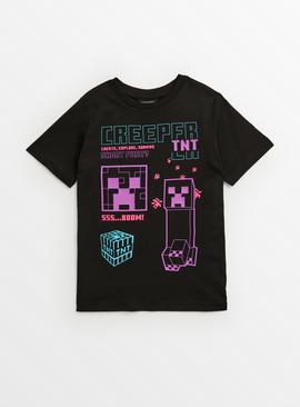 Minecraft Black Graphic T-Shirt 9 years