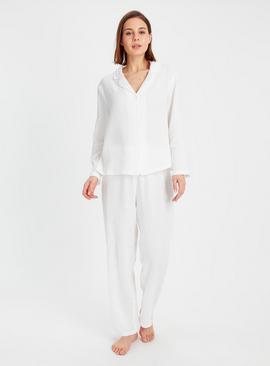 White Double Cloth Pyjamas 