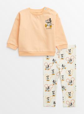 Mickey Mouse Orange Sweatshirt & Leggings Set 