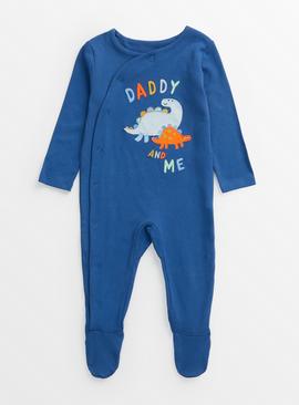 Blue Dinosaur Daddy And Me Sleepsuit 9-12 months