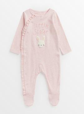 Pink Bunny Little Sister Sleepsuit  12-18 months
