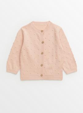 Pink Bobble Knit Cardigan 9-12 months