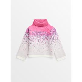 Pink Confetti Roll Neck Jumper
