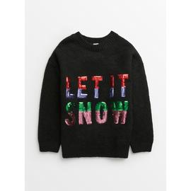 Black Let It Snow Christmas Jumper