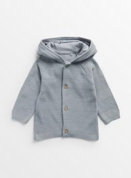 Blue Hooded Cardigan 6-9 months