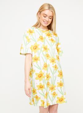 Yellow Daffodil Print Nightdress 