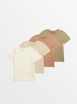 Neutral Plain T-Shirts 4 Pack  9 years
