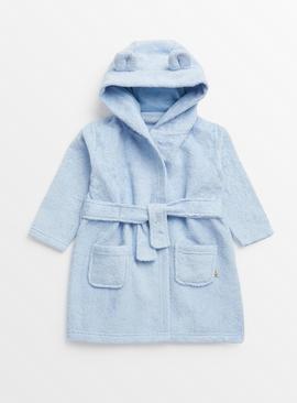 Blue Towelling Dressing Gown 3-6 months